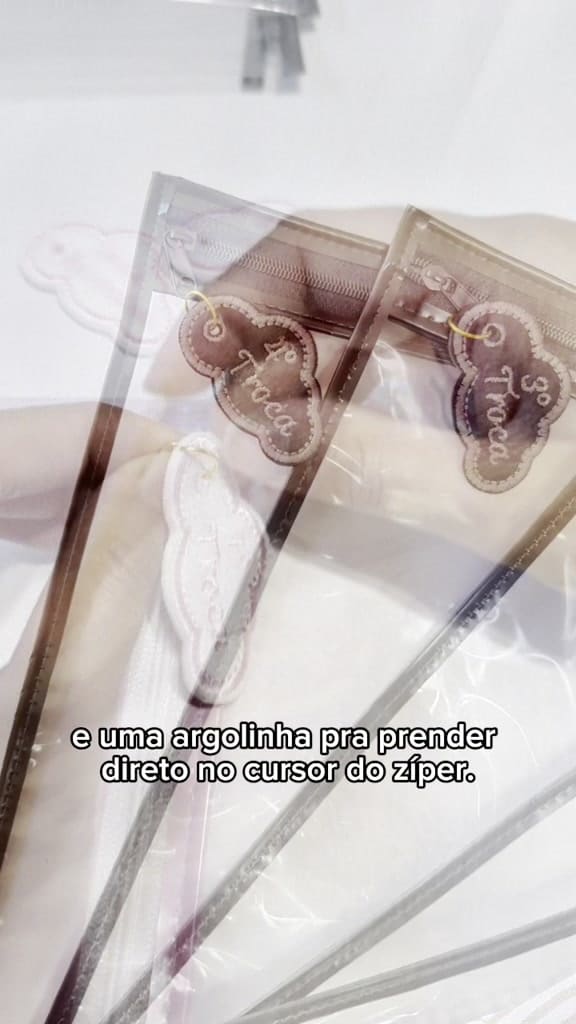Kit 5 Saquinhos Maternidade Com Tag Bordada De Identificação Com Zíper