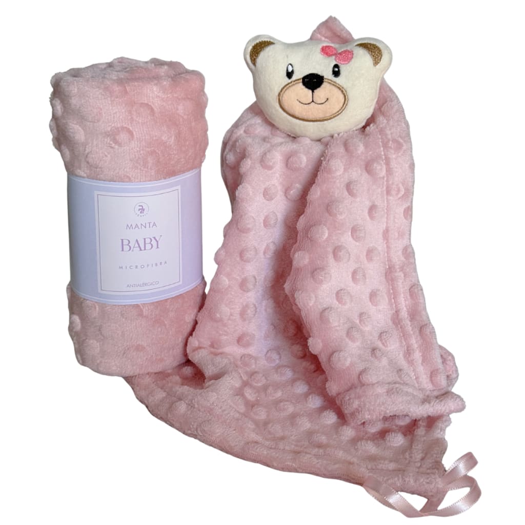 Kit Manta + Naninha Bebê Fleece Pipoquinha | Super Macio e Quentinho